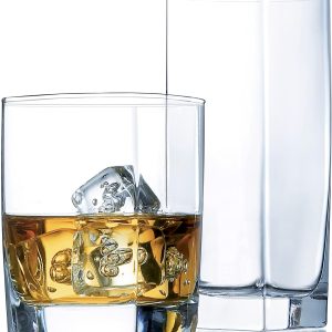 Square Drinking Glasses Set of 16